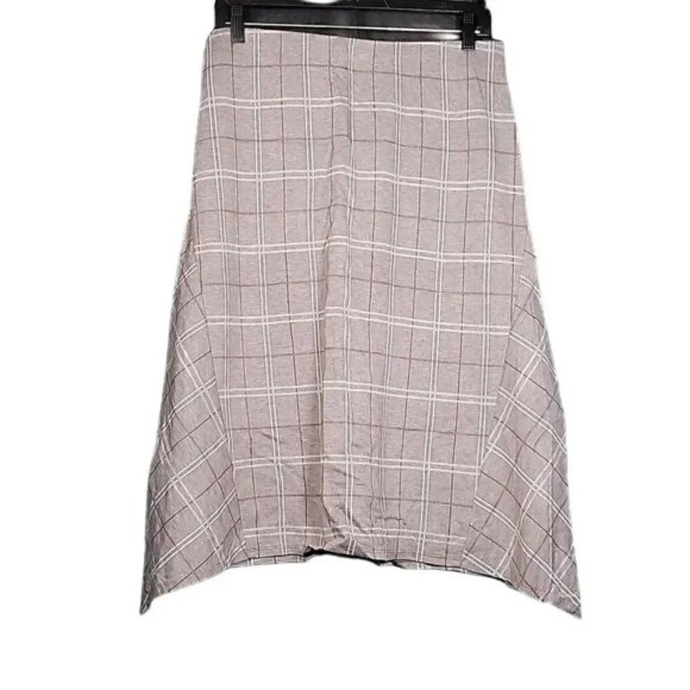 J. Jill Plaid Ponte Midi Skirt Sz S